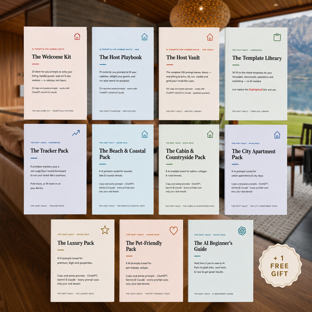 Inside pages from the StayScale Airbnb host guides